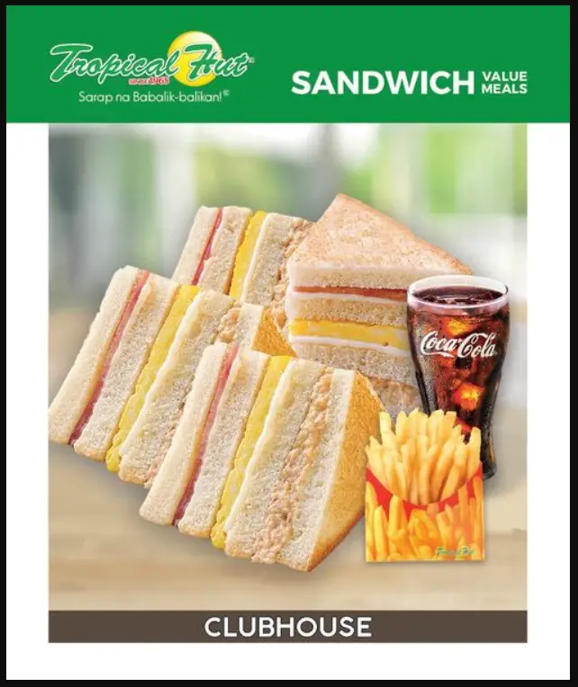 Tropical Hut Sandwiches Menu