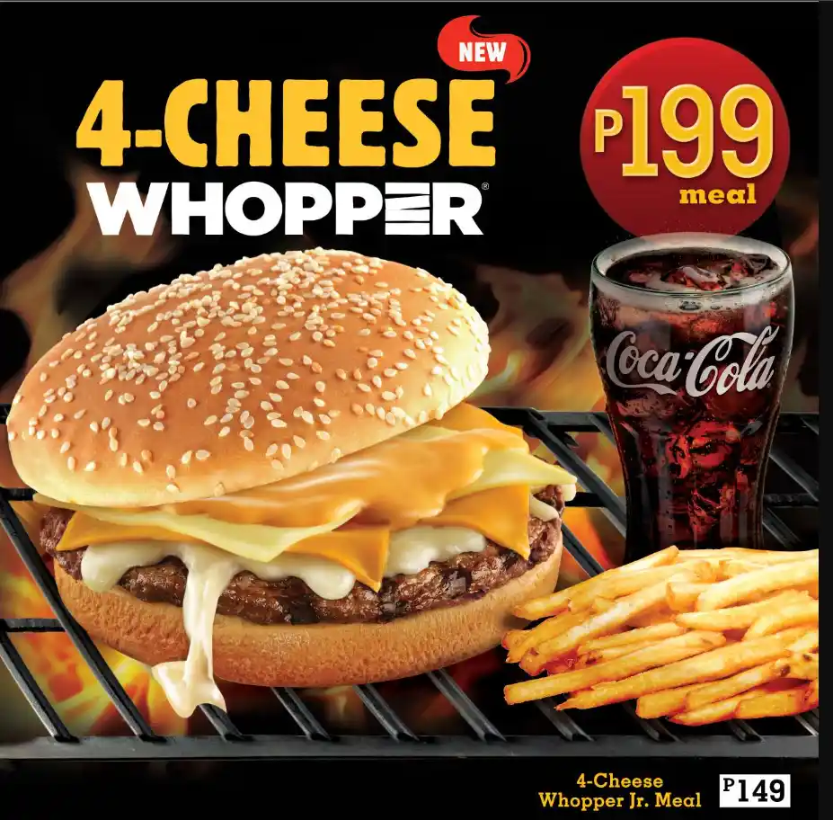 Burger King 4 Cheese Whopper Menu