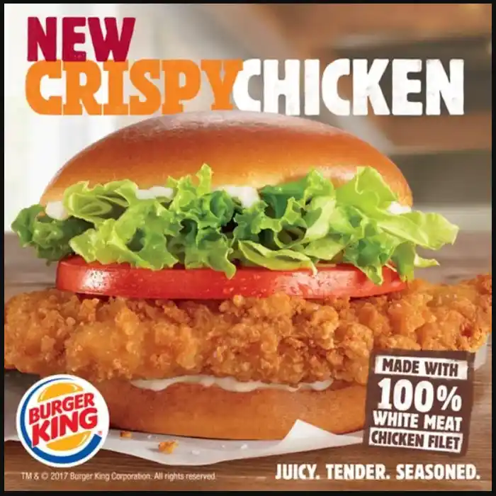Burger King Crispy Chicken Burgers Menu
