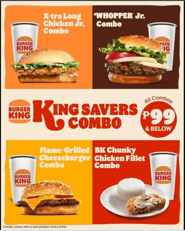 Burger King Saver Bundles Menu 