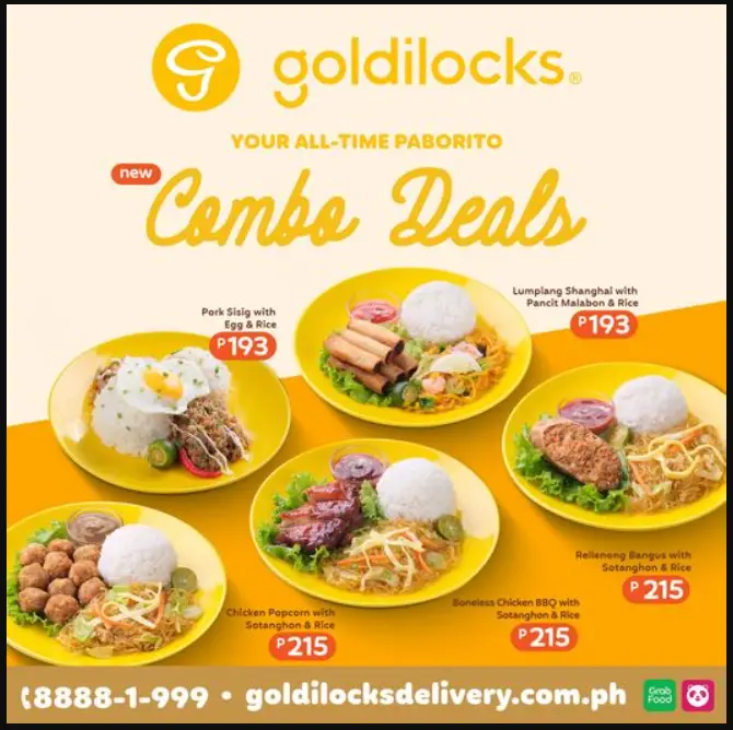 Goldilocks Special Combo Deals Menu