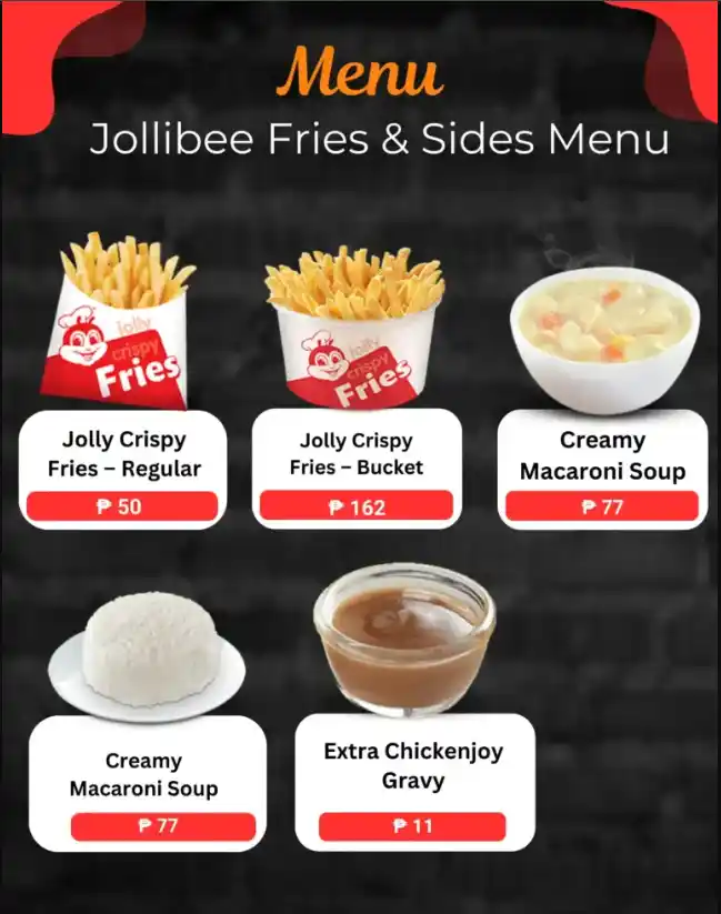 Jollibee Fries & Sides Menu