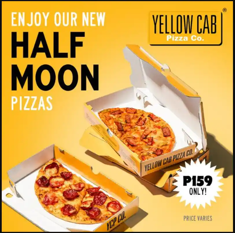 Yellow Cab Half Moon Pizzas Menu