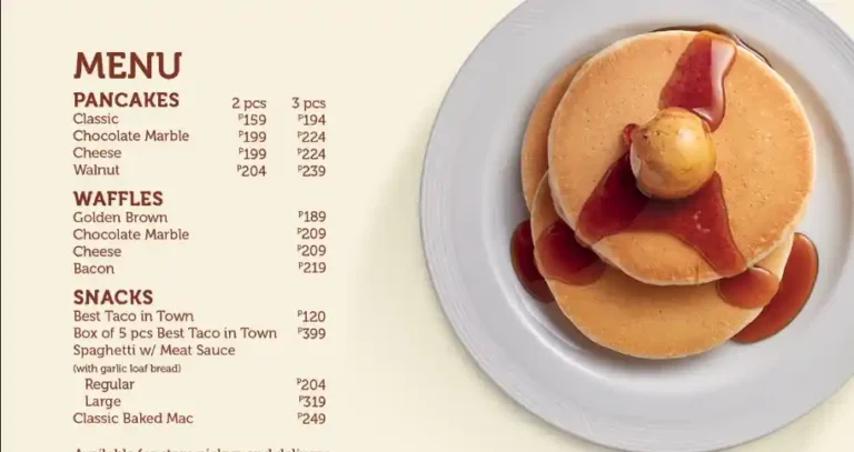 Pancake House Menu Philippines Prices 2024